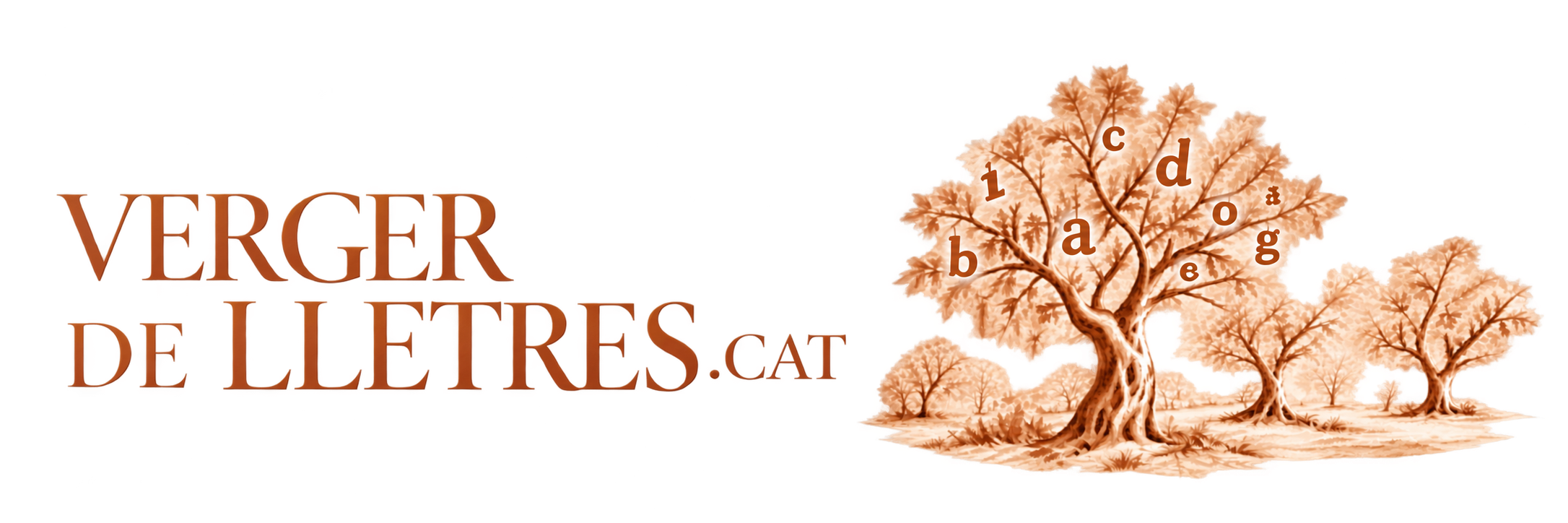 Verger de Lletres.cat, un verger amb lletres entre les branques